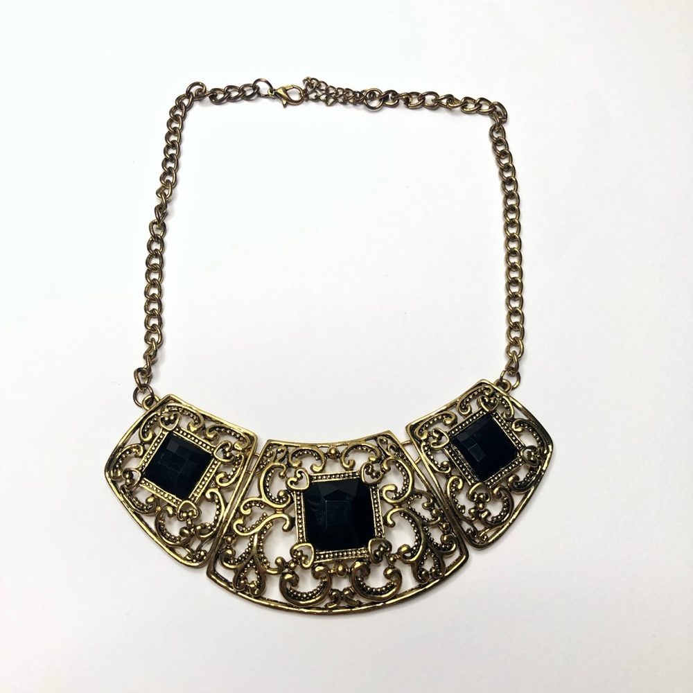 SALE Plated Statement Necklace